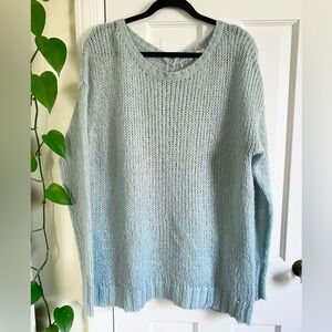 Caslon Knit Button Back Mohair Sweater Womens Size Large Seafoam Cozy Cottage